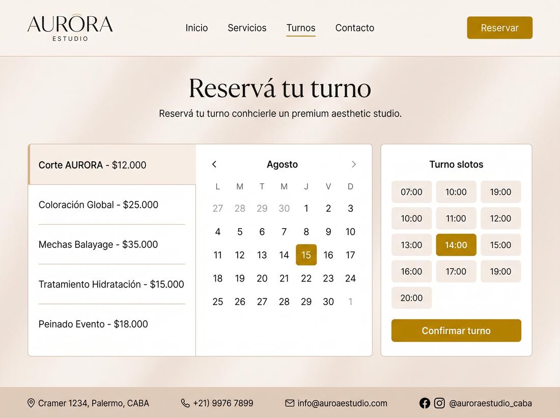 Ejemplo de reservas
